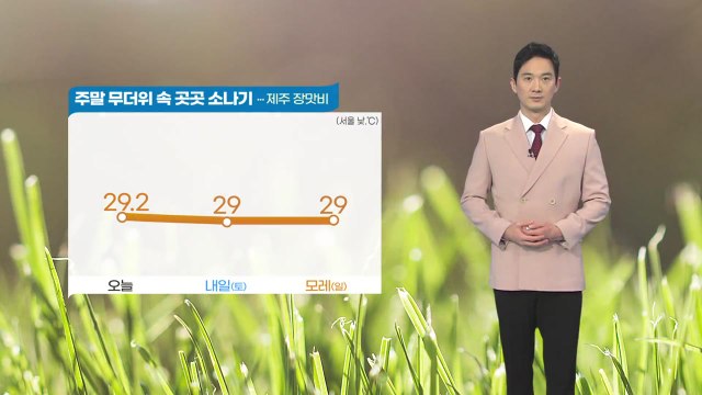 [날씨] 내일 무더위 속 곳곳 소나기...제주도에 장맛비 / YTN