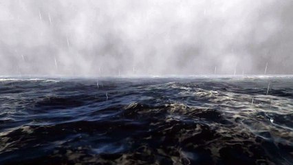Storm on the Sea. Sound of rain and wind on the ocean. Sound of Nature