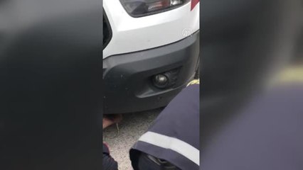 AFYONKARAHİSAR - Ambulansın altına giren yılanı itfaiye ekipleri çıkardı