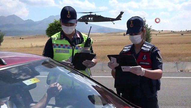 Jandarmadan bayram öncesi helikopter destekli trafik denetimi