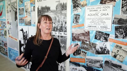 Helen Downing-Emms, vice chair of the Hilsea Lido, at the new displays