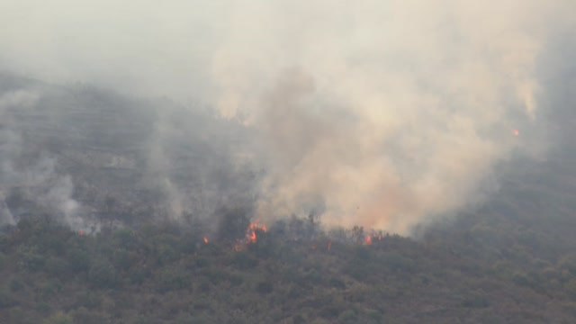 El incendio de Girona sigue sin estar controlado y avanza impulsado por las rachas de viento