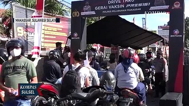 Animo Tinggi, Polres Pelabuhan Makassar Perpanjang Hari Gerai vaksinasi Drive Thru