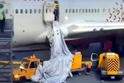 Rusya'da akıl almaz olay: Nefessiz kalan yolcular uçağın acil çıkış kapısını açtı