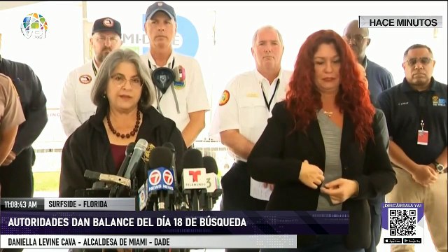Autoridades dan balance del día 18 de búsqueda en derrumbe en #Surfide #Miami - #11Jul