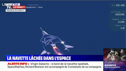 La navette spatiale s'est détachée de l'avion porteur avec 4 personnes à bord dont Richard Branson