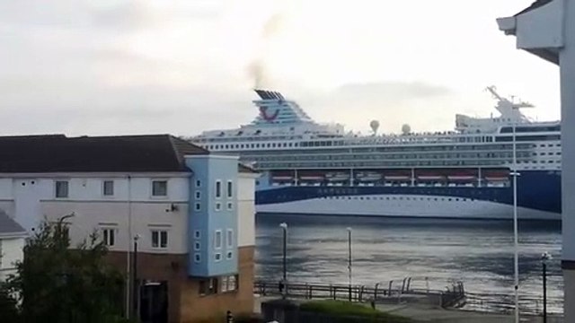 Marella Explorer 2 TUI ship sails along the River Tyne