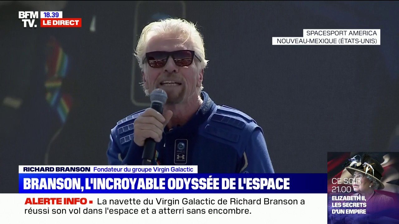 Richard Branson sur son voyage spatial: "17 années d'efforts et parfois de grosses difficultés mais nous nous sommes relevés"
