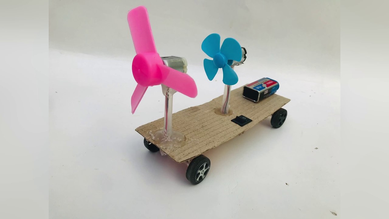 How to make wind power car | 2 dc motor car