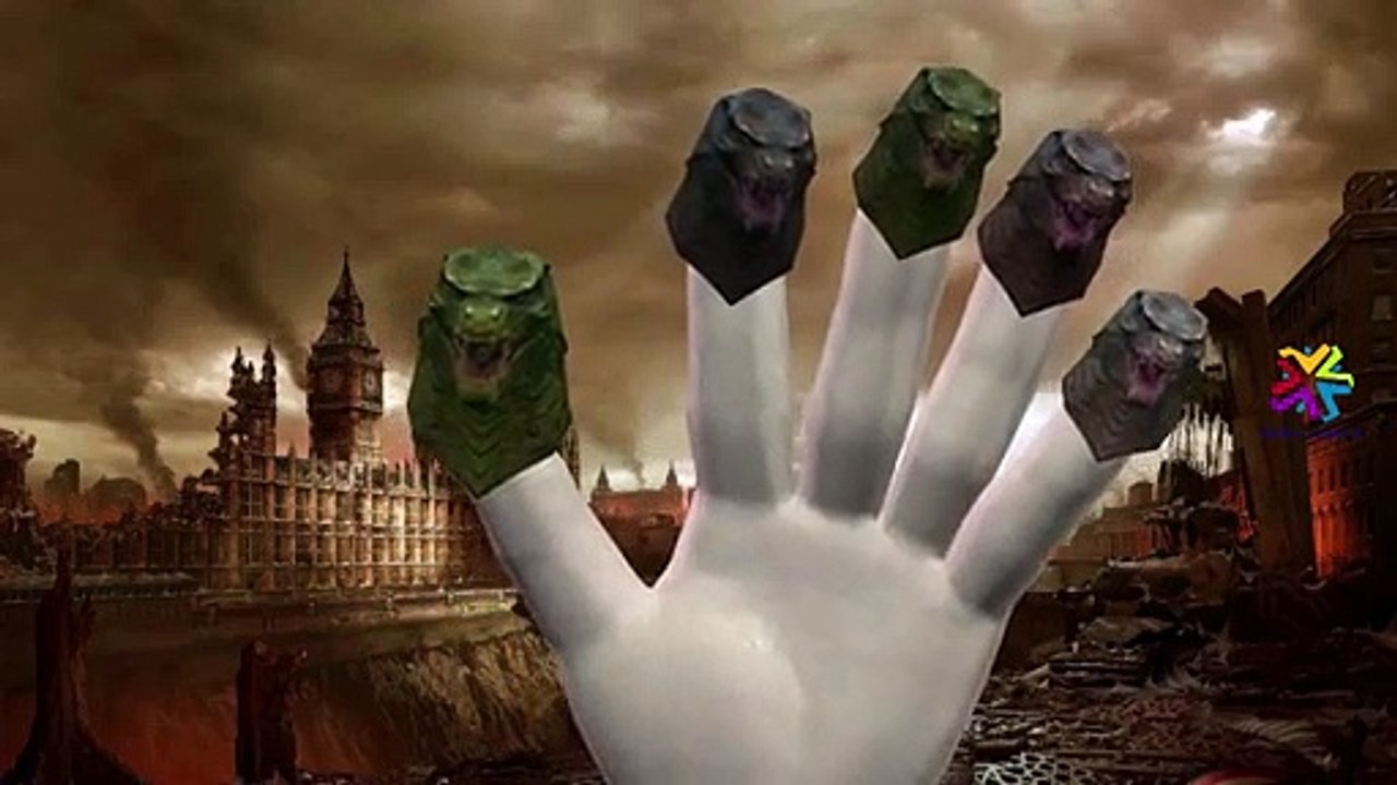 Godzilla Cartoons Finger Family Rhymes For Children   Row Row Row You Boat Children Nursery Rhymes