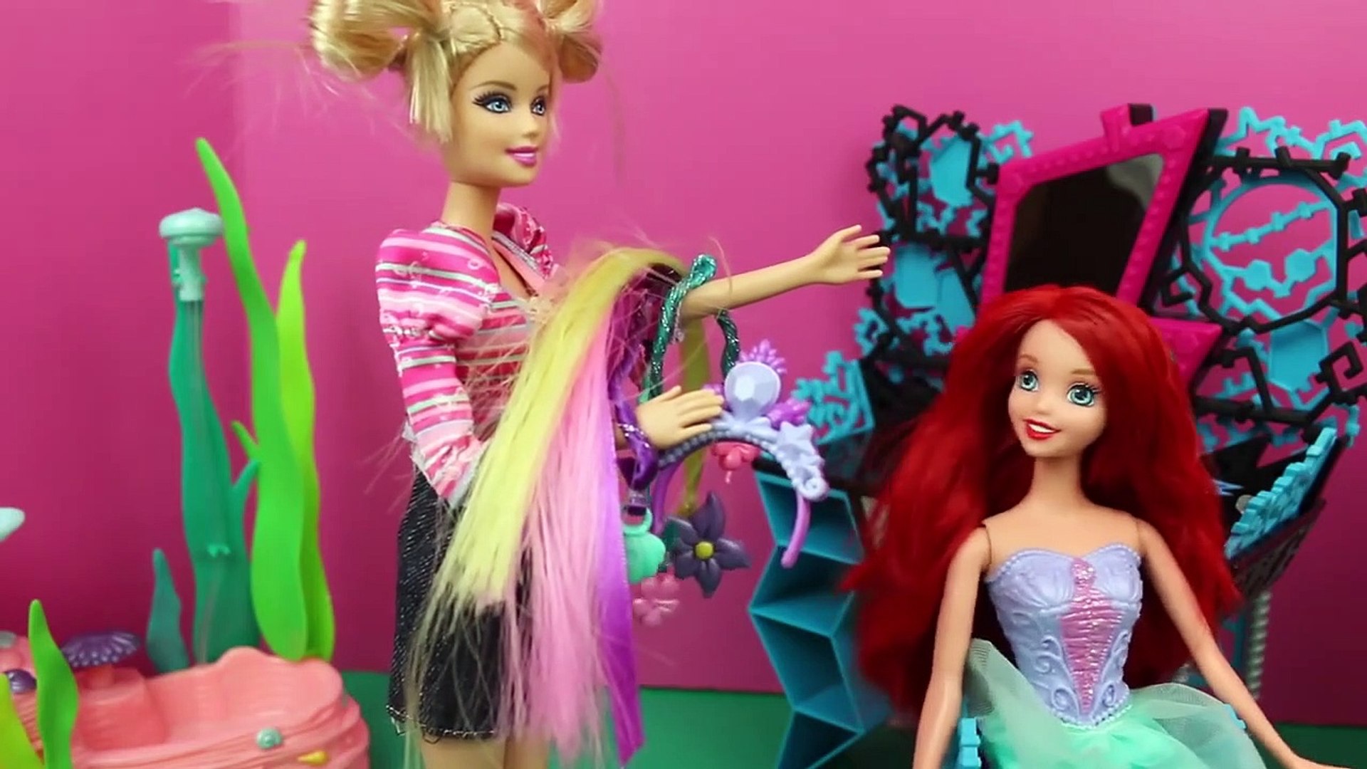 Barbie Hair Salon Little Mermaid ARIEL Gets BAD Hair from Barbie & Frozen  Princess Elsa Hair - Vídeo Dailymotion