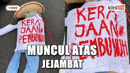 Patung 'kerajaan pembunuh' muncul atas jejambat di Melaka