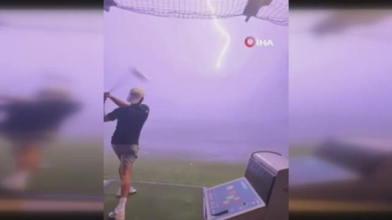 Milyonda bir olay: Havadaki golf topuna yıldırım çarptı