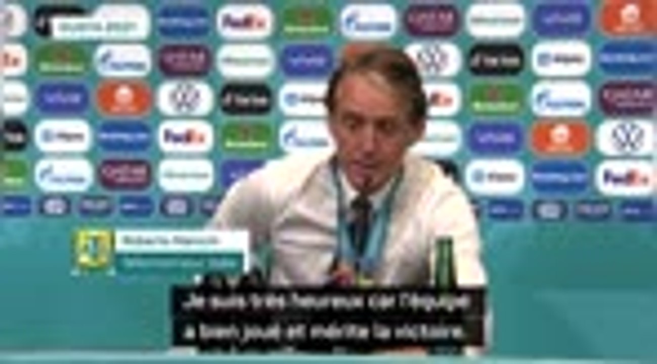 Finale - Mancini pense "mériter la victoire" et est "très heureux pour les Italiens"