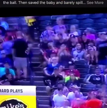 Vídeo: Atrapa al vol una pilota de beisbol amb un bebè i una cervesa en braços