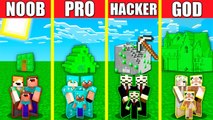 Minecraft Battle_ EMERALD HOUSE BUILD CHALLENGE - NOOB vs PRO vs HACKER vs GOD _ Animation ORE BLOCK