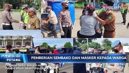Polisi Memberikan  Bantuan Sosial dan Masker Kepada Masyarakat Langkat, Cimahi dan Probolinggo