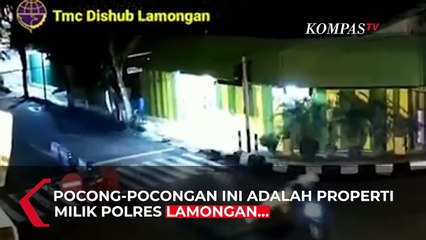 Polisi Tangkap Pencuri Patung Pocong di Alun-alun Lamongan