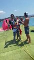 England superfan Donny Knight in parasailing stunt