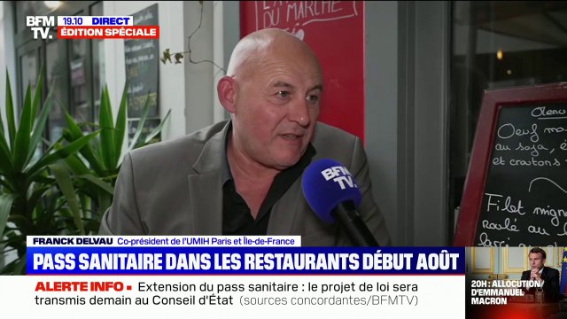 Extension du pass sanitaire: nous sommes contre, nous ne sommes ni gendarme ni policier estime ce restaurateur