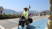 Bisikletle Türkiye'de turuna çıkan Kazak sporcu Kushuyev, Marmaris'e ulaştı