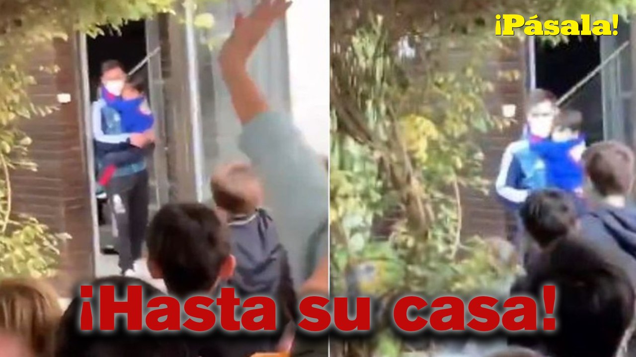 Messi atiende a fans afuera de su casa tras Campeonato 