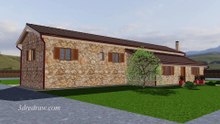Stone house 3d animation.