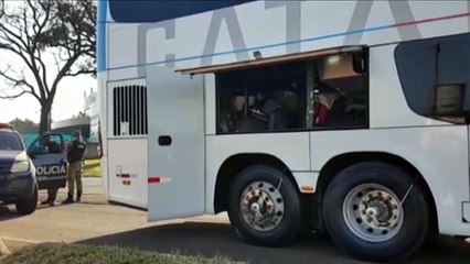 BPFron realização fiscalização a ônibus na rodovia BR-277, em Cascavel