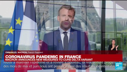 Video herunterladen: France's Macron addresses the nation as Covid-19 Delta variant surges