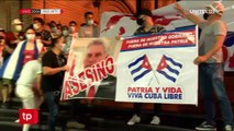 Residentes cubanos en Santa Cruz manifiestan su apoyo a las protestas en su país