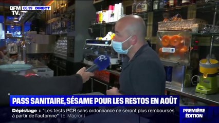 Pass sanitaire dans les restaurants: "On va faire les choses correctement mais ça sera très compliqué", témoigne ce restaurateur