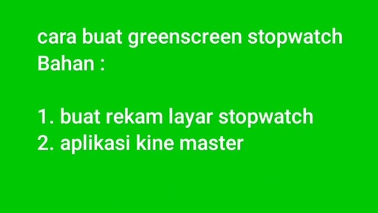 Cara buat Green screen stopwatch