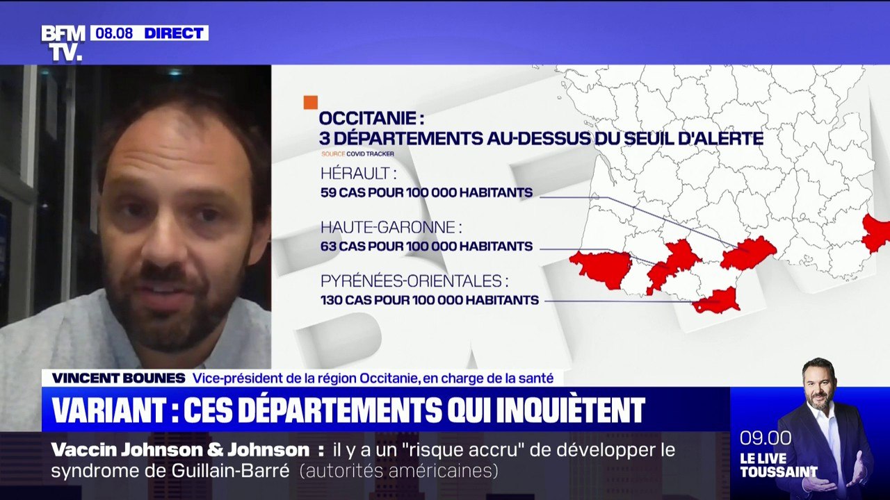 Variant Delta: le vice-président de la région Occitanie évoque "le début d'une 4e vague qui arrive très rapidement"