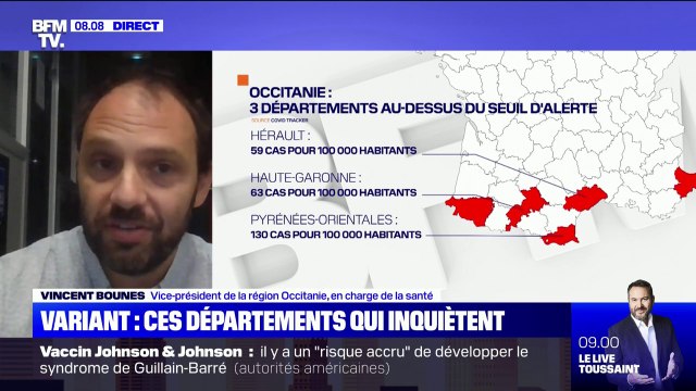 Variant Delta: le vice-président de la région Occitanie évoque le début d'une 4e vague qui arrive très rapidement