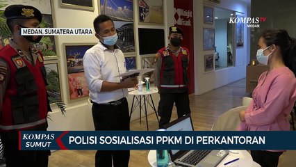 Polisi Sosialisasi PPKM di Perkantoran