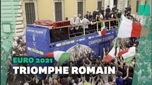 Les images du retour triomphal des joueurs italiens à Rome