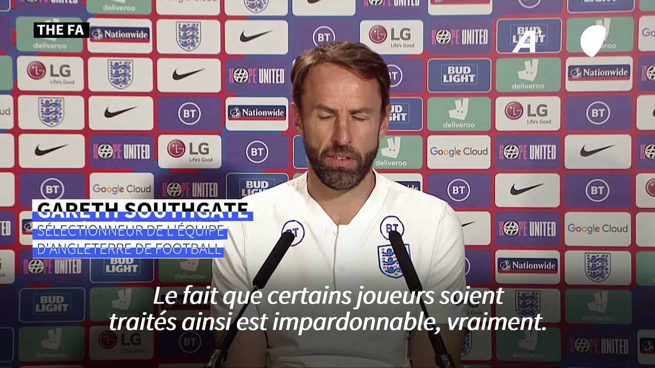 Insultes racistes visant des joueurs anglais: des propos "impardonnables" pour Southgate