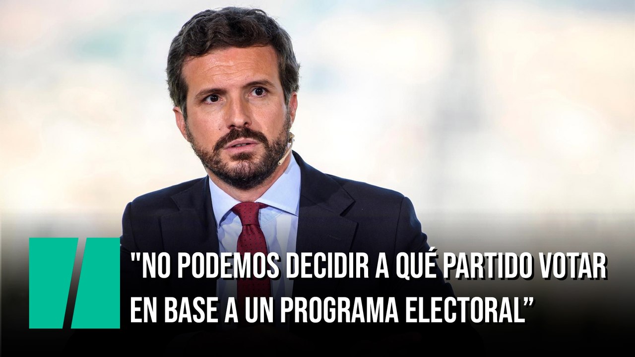 Casado dice que los españoles no pueden "decidir libremente a qué partido votar"