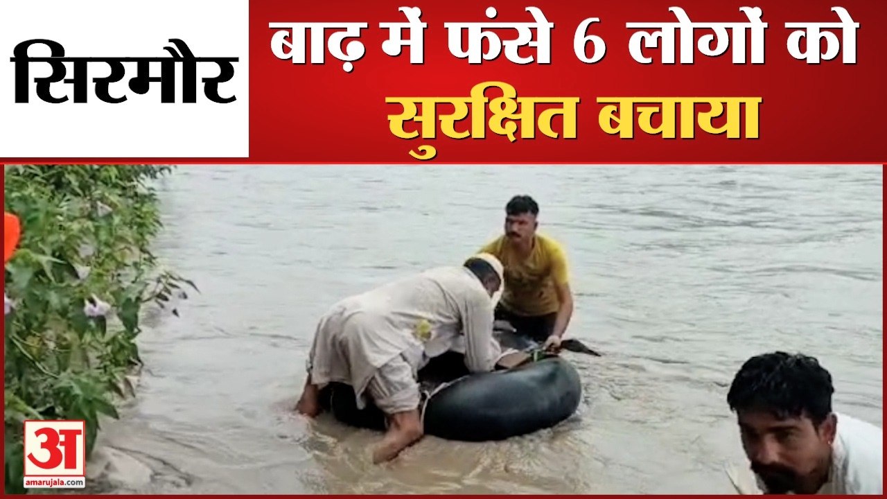 Sirmaur: बाढ़ में फंसे 6 लोगों समेत 30 मवेशियों को सुरक्षित बचाया