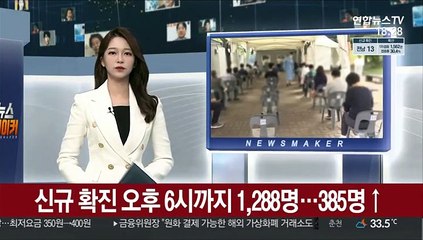 [속보] 신규 확진 오후 6시까지 1,288명…어제보다 385명↑