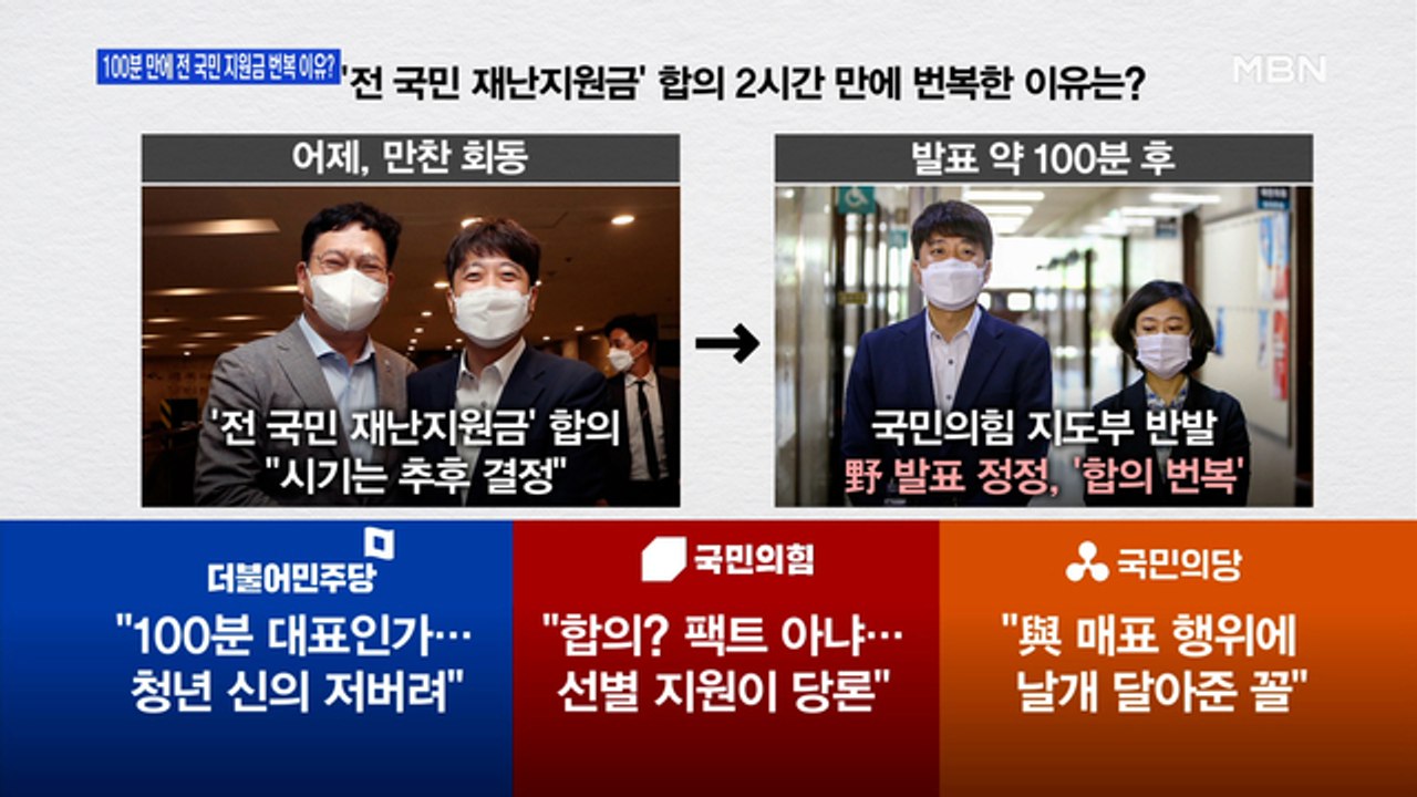 [백운기의 뉴스와이드] '전 국민 지급' 지원금 합의 뒤집힌 이유는? / 민주당 대선...