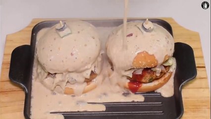 Lava Cheese Burger _ Chicken Burger Recipe _ Kitchen With Amna