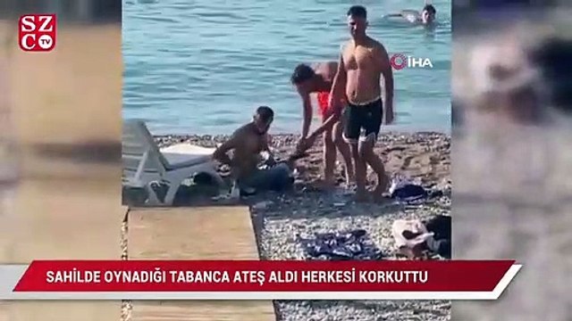 Dünyaca ünlü sahilde oynadığı tabanca ateş alan maganda herkesi korkuttu