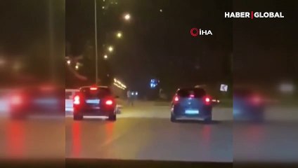 Magandalar drift yapmak için yol kapattılar!
