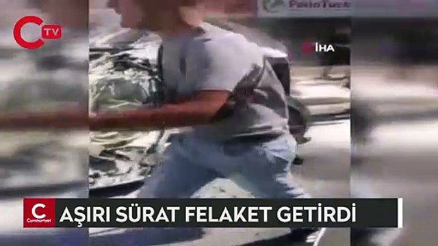 Aşırı sürat felaket getirdi, taklalar atarak varyanttan inen araç hurdaya döndü