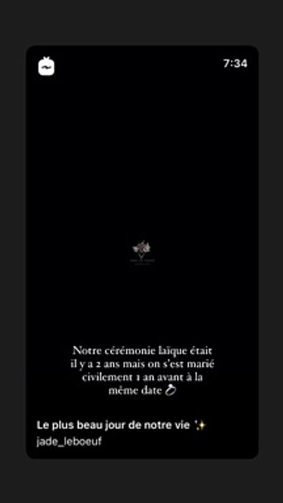 Jade Leboeuf dévoile les dessous de son mariage à l'occasion de ses noces de froment. Juillet 2021