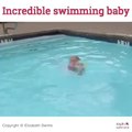 Incredible swimming baby