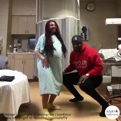Couple in hospital do the baby momma dance