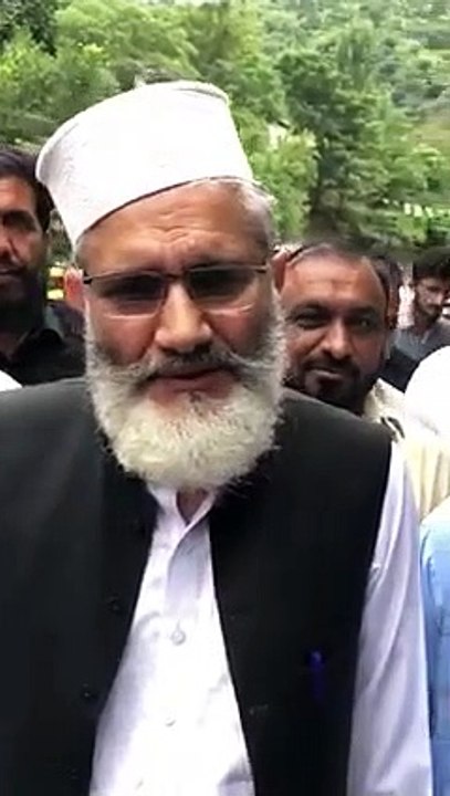 Amit Jamaat-e-Islami Pakistan Senator Sirajul Haq  Muzaffarabad jalsa ghar pohach gaya