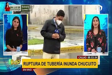 Callao: ruptura de tubería inunda calles en la zona de Chucuito